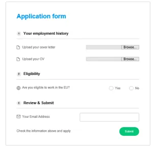 Job application form